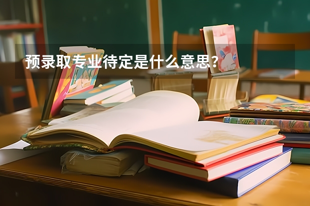 预录取专业待定是什么意思？