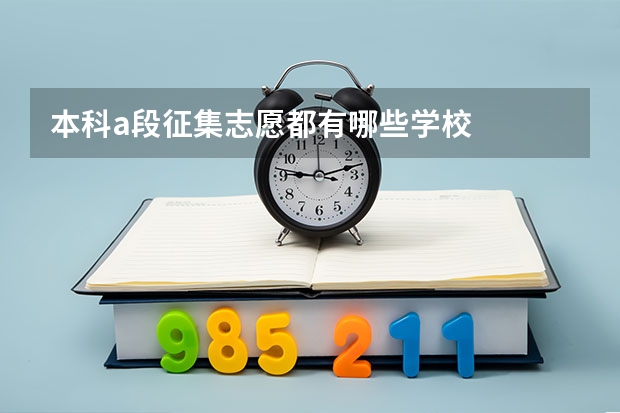 本科a段征集志愿都有哪些学校