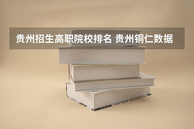 贵州招生高职院校排名 贵州铜仁数据职业学院排名