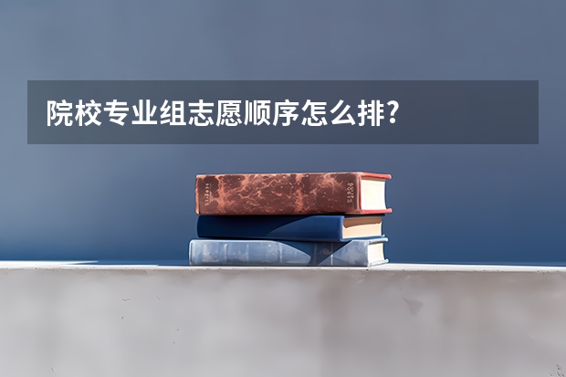 院校专业组志愿顺序怎么排?
