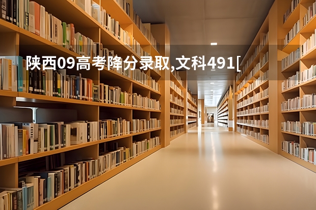 陕西09高考降分录取,文科491[低于二本线4分]大概排到什么名次?