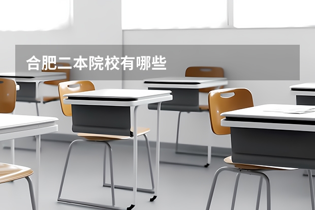 合肥二本院校有哪些