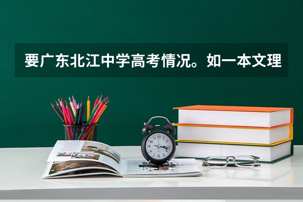 要广东北江中学高考情况。如一本文理各人数。另国防科技大学在广东文理分数线 北江中学高考重点大学概率