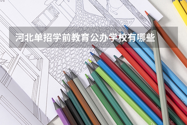 河北单招学前教育公办学校有哪些