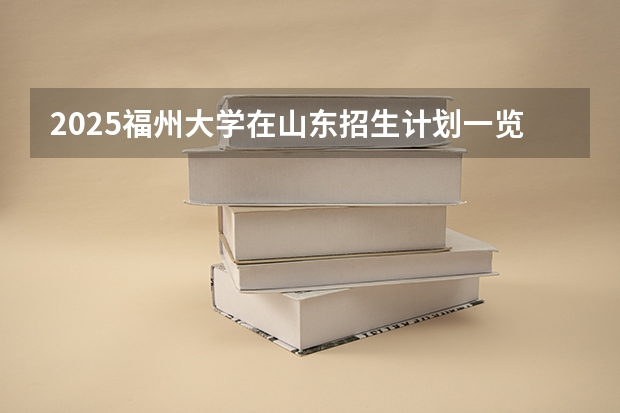 2025福州大学在山东招生计划一览表