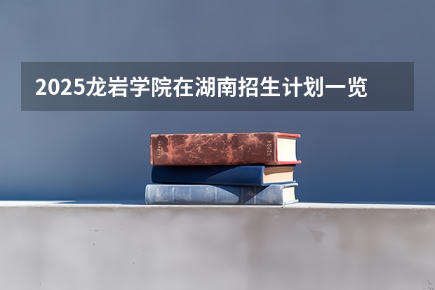 2025龙岩学院在湖南招生计划一览表