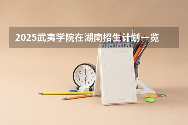 2025武夷学院在湖南招生计划一览表