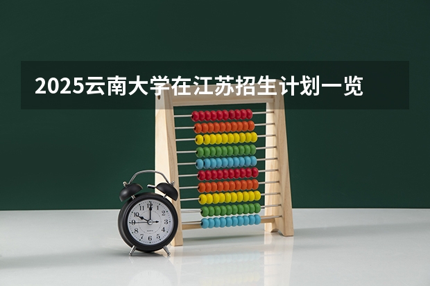 2025云南大学在江苏招生计划一览表