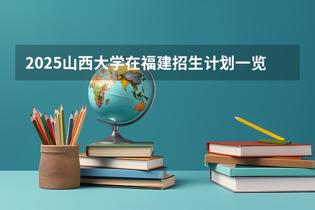 2025山西大学在福建招生计划一览表