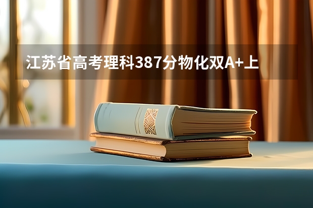 江苏省高考理科387分物化双A+上什么大学