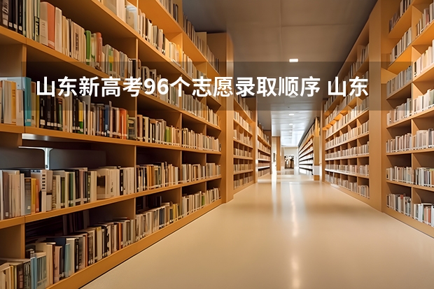 山东新高考96个志愿录取顺序 山东高考辅助填报志愿流程？