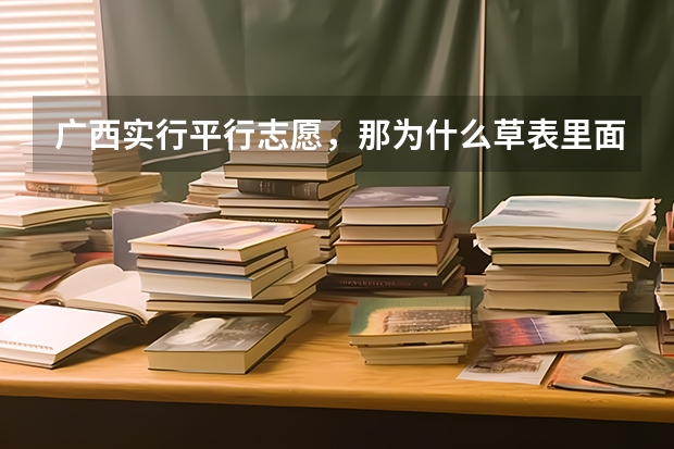 广西实行平行志愿，那为什么草表里面还有第一.第二志愿？